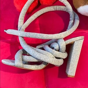 Amiana Silver Glitter Heels